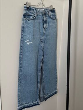 Zara denim maxi skirt
